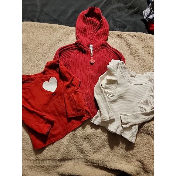 Lot Of Long‎ Sleeve Gitls Tops Size 12 Months - Picture 1 of 9